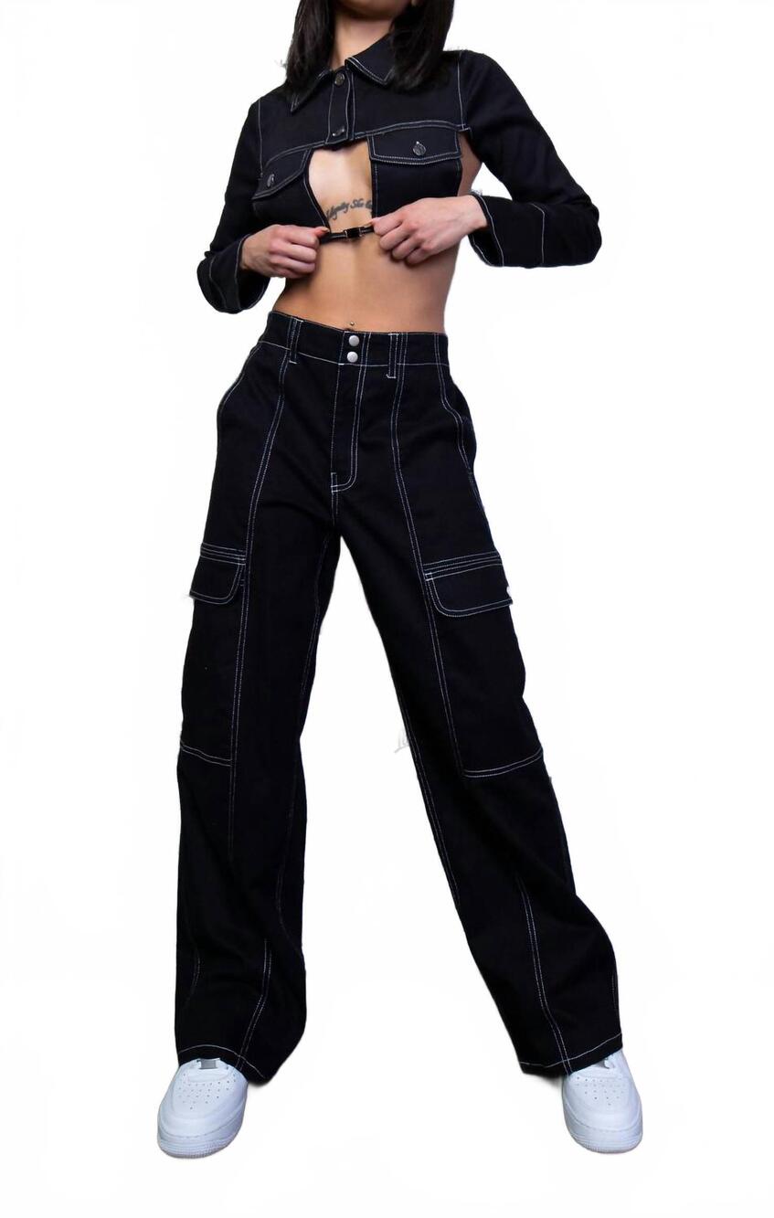 NEW REHAB carlie cutout denim top in black